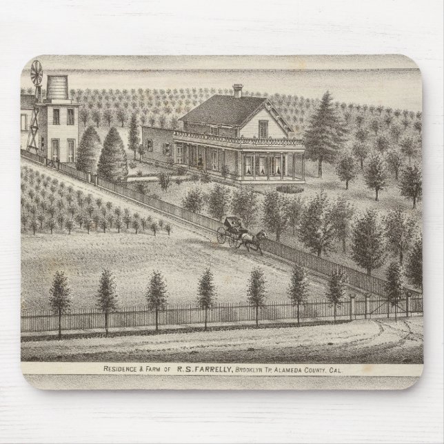 Tapis De Souris Loin, les résidences des Mathews, les fermes (Devant)