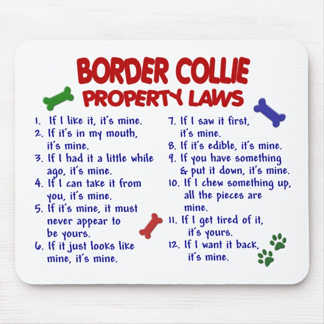 Tapis De Souris Lois 2 de propriété de BORDER COLLIE (Devant)