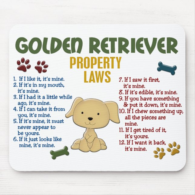 Tapis De Souris Lois 4 de propriété de golden retriever (Devant)
