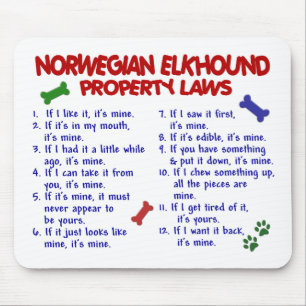 Tapis De Souris Lois NORVÉGIENNES 2 de propriété d'ELKHOUND