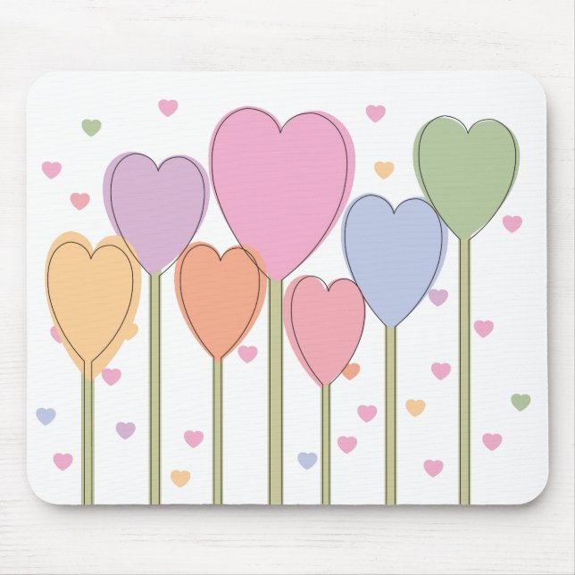 Tapis De Souris Lollipops de coeur lunaire (Devant)