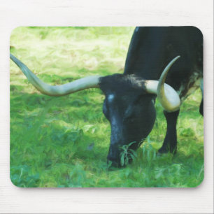 Tapis De Souris Longhorn noir et blanc