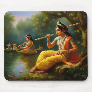 Tapis De Souris Lord krishna jouant de la flûte