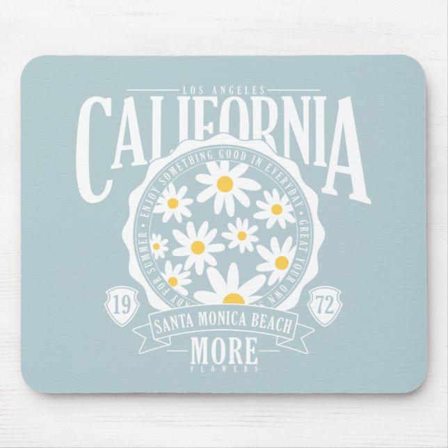 Tapis De Souris Los Angeles California Floral Graphic (Devant)