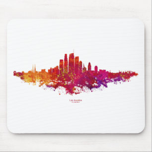 Tapis De Souris Los Angeles City Skyline couleur