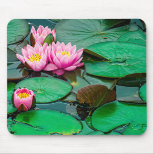 Tapis De Souris Lotus rose fleuri sur le lac Mousepad