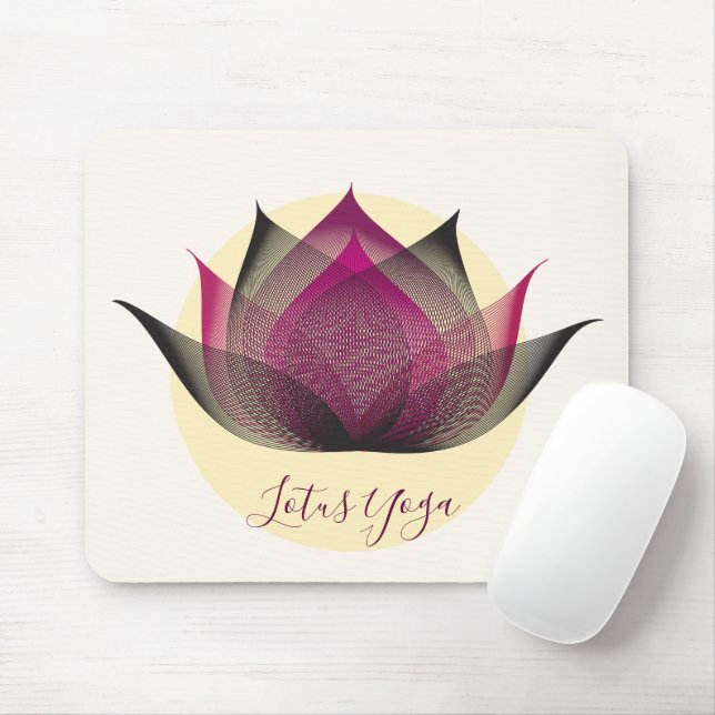Tapis De Souris Lotus rose Jaune Art Élégant Yoga unique (Avec souris)