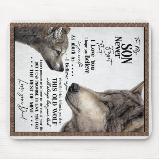 Tapis De Souris Loup à mon fils n'oubliez jamais l'amour votre cad