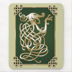 Tapis De Souris Loup celtique - Arrière - plan vert