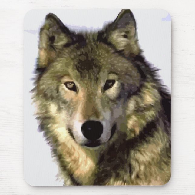 Tapis De Souris Loup gris Mousepad (Devant)