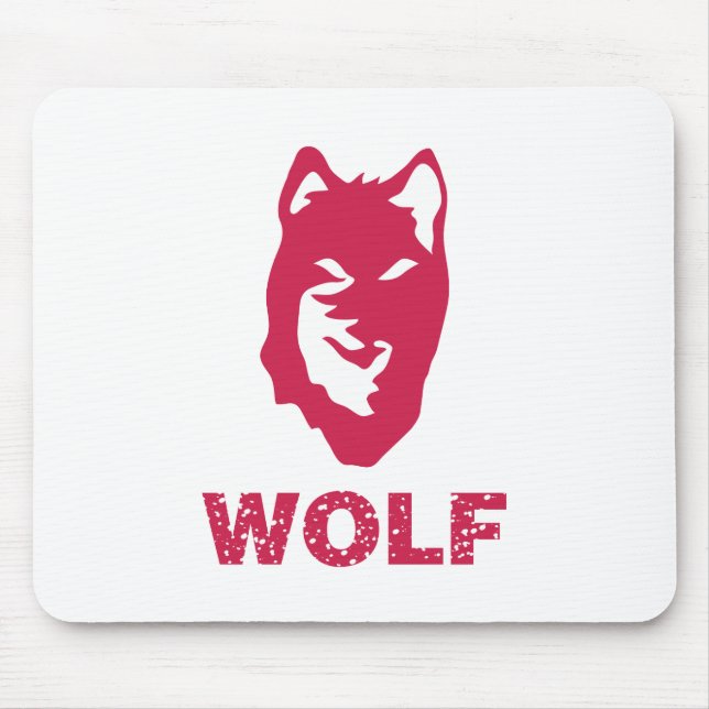 Tapis De Souris Loup (rouge) (Devant)