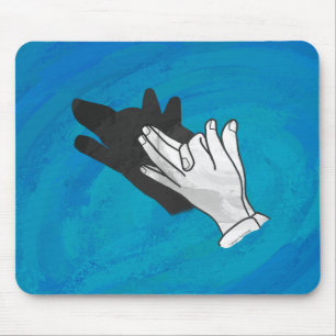 Tapis De Souris Loup sur fond bleu