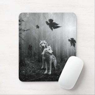 Tapis De Souris Loups merveilleux Noir et Blanc nous laisse seul 