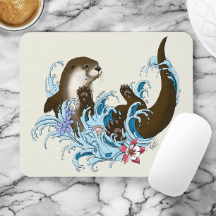 Tapis De Souris Loutre de rivière eau mignonne