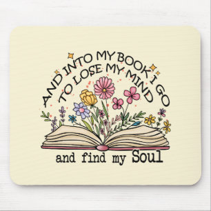 Tapis De Souris Louveur de livres floraux