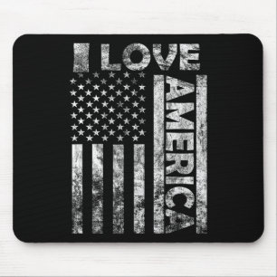 Tapis De Souris Love America Shirt Usa Drapeau 4 Juillet Indépenda