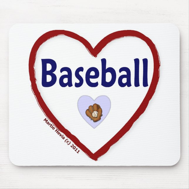 Tapis De Souris Love Baseball (Devant)