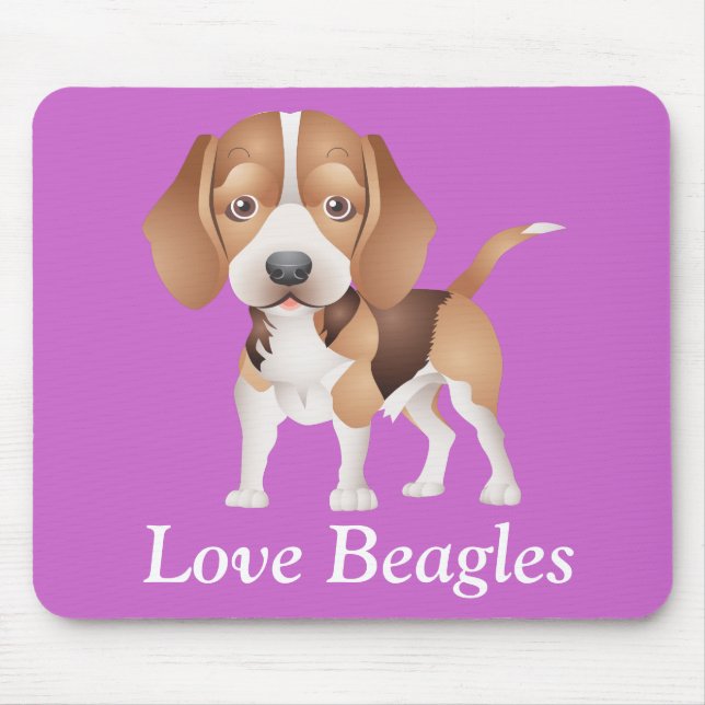 Tapis De Souris Love Beagles Puppy Dog Cartoon Mouse Pad (Devant)