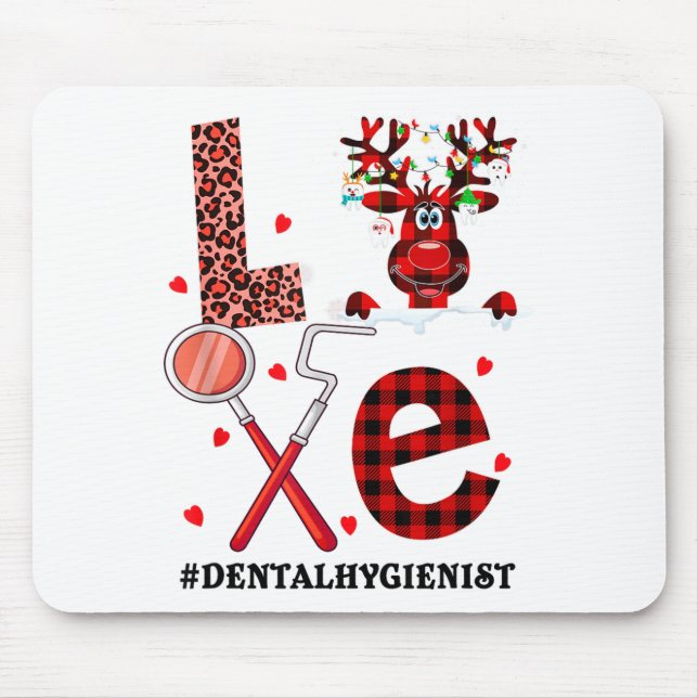 Tapis De Souris Love Dental Christmas Reindeer Dental Squad Xmas D (Devant)