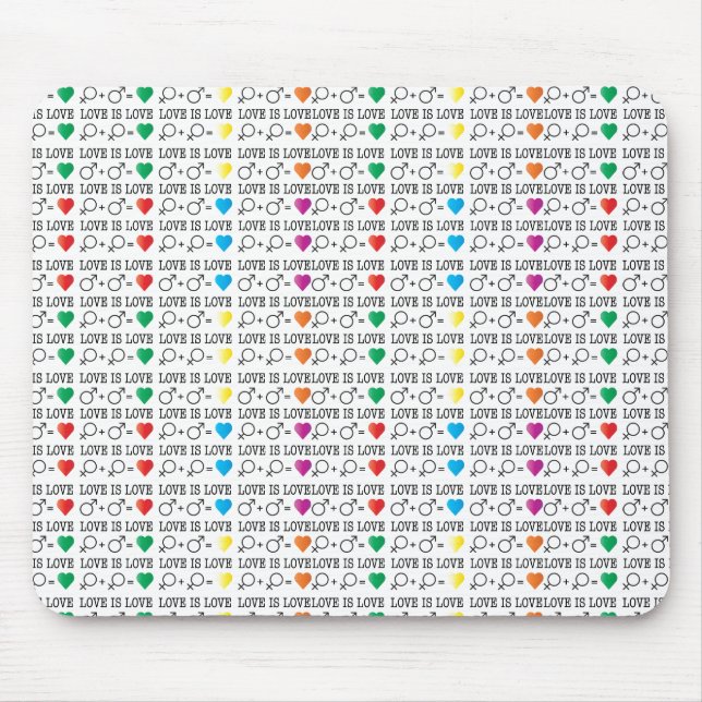 Tapis De Souris LOVE est LOVE égalité citation dans les couleurs a (Devant)
