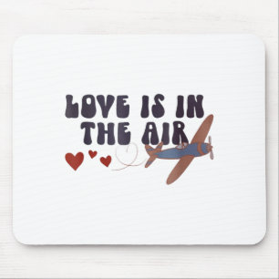 Tapis De Souris Love Is In The Air Saint-Valentin Avion