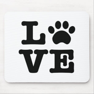 Tapis De Souris Love Paw Print Mousepad