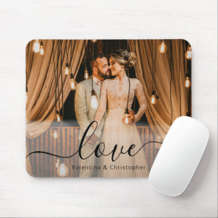 Tapis De Souris Love Script Personnalisé Famille ou Couple Photo
