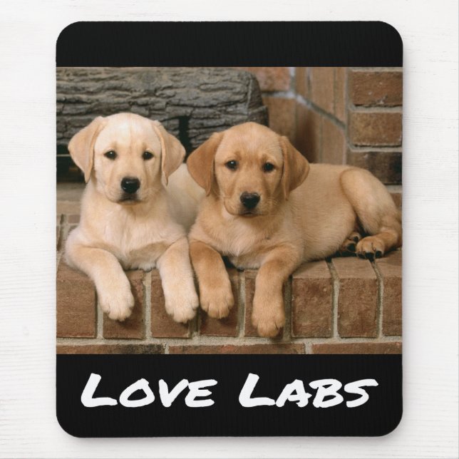 Tapis De Souris Love Yellow Labrador Retriever Puppy Dog Mouse Pad (Devant)