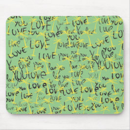 Tapis De Souris Love You Texte Motif Typographie créative