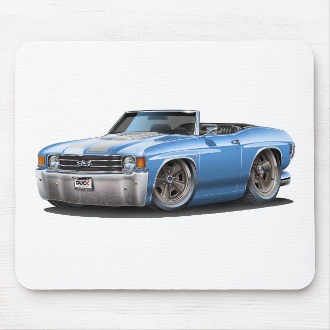 Tapis De Souris Lt 1971-72 de Chevelle Bleu-Blanc Convertible (Devant)