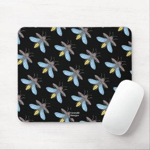 Tapis de souris - Lucioles (motif noir)
