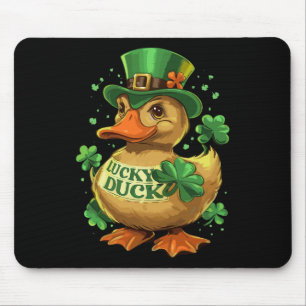 Tapis De Souris Lucky Duck Shamrock Funny Jour de la Saint Patrick
