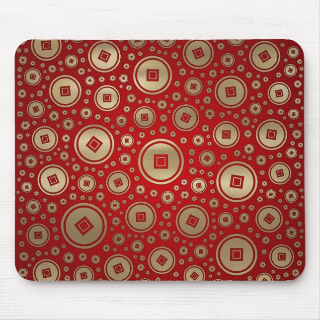 Tapis De Souris Lucky Gold Chinese coins (Devant)