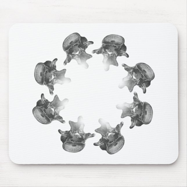 Tapis De Souris Lumbar Vertebra Starburst Motif Chiropratique (Devant)