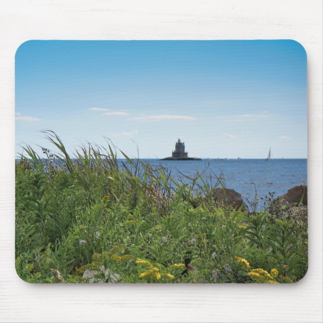 Tapis De Souris Lumière de roche de course - île de Fisher, NY (Devant)