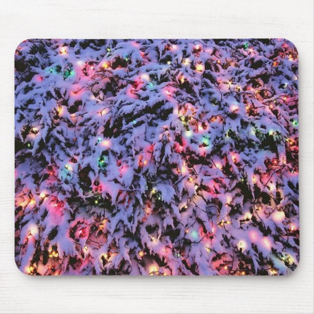 Tapis De Souris lumières de Noël et mousepad de neige (Devant)