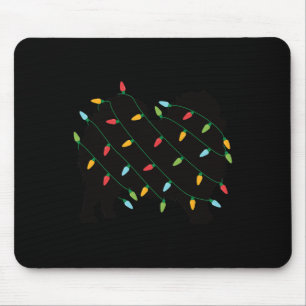 Tapis De Souris Lumières de Noël Pomeranian mignon cadeau pour chi