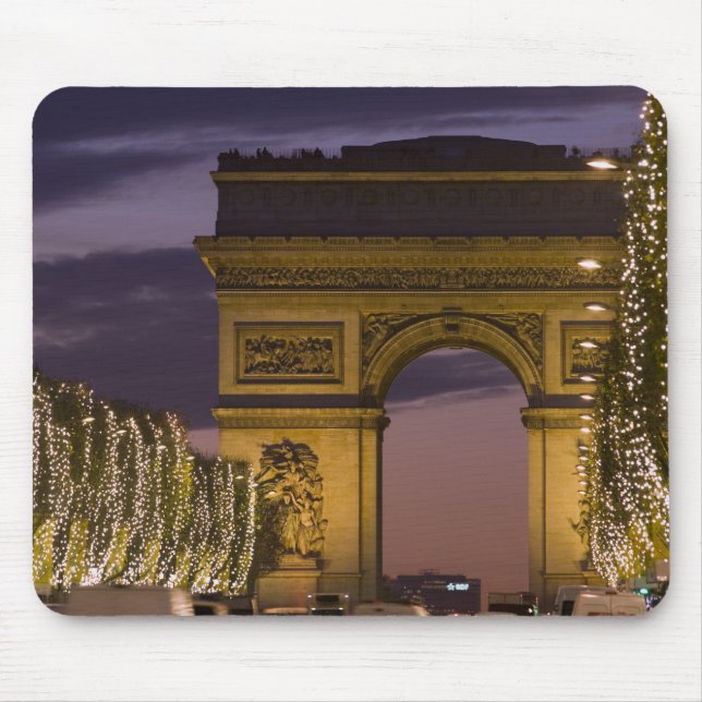Tapis De Souris Lumières de Noël sur les Champs Elysées (Devant)