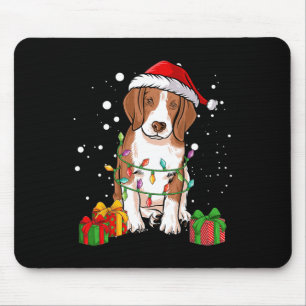 Tapis De Souris Lumières de sapin de Noël de chien Beagle Santa Ch