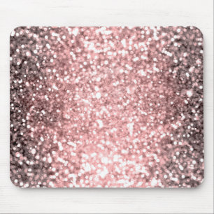Tapis De Souris Lumières Pailletées Rose Gold Étincelles Brillante