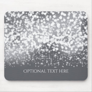 Tapis De Souris Lumières scintillantes Romantique Argent Moderne G
