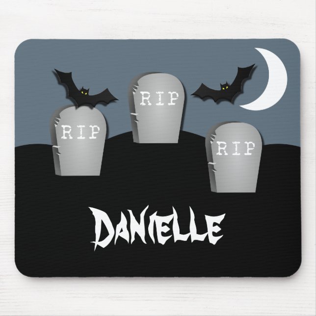 Tapis De Souris Lumineux cimetière Halloween Mousepad (Devant)