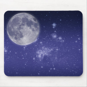 Tapis De Souris Lune et étoiles brillantes