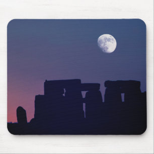 Tapis De Souris Lune sur Stonehenge   Wiltshire, Angleterre