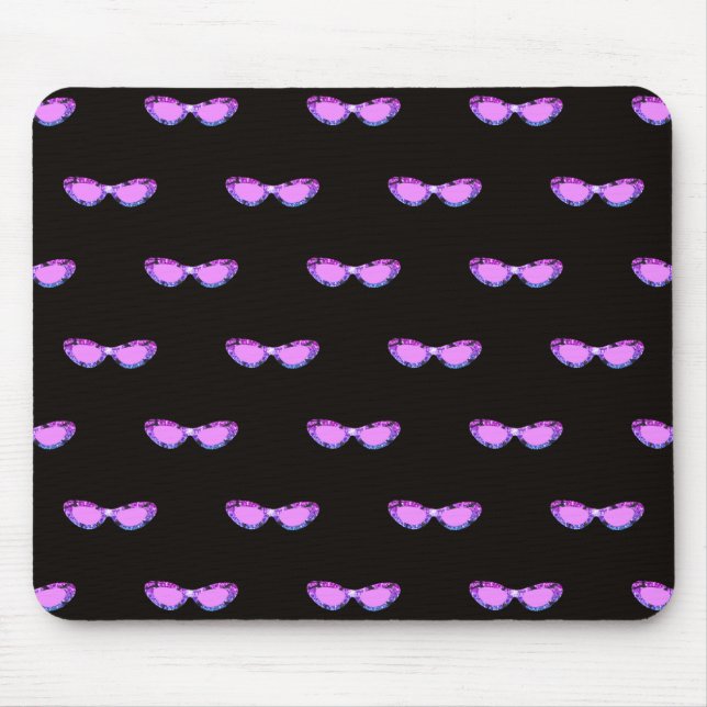 Tapis De Souris Lunettes de soleil Bougie parties scintillant rose (Devant)