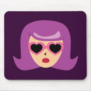 Tapis De Souris Lunettes de soleil du coeur