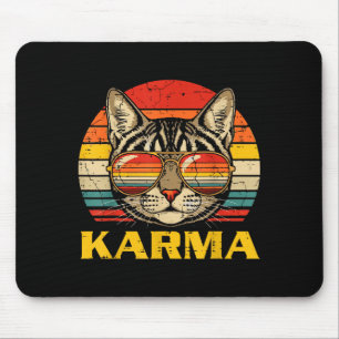 Tapis De Souris Lunettes de soleil visage de chat karma drôle chat