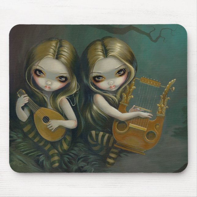 Tapis De Souris Luth et lyre Mousepad féerique gothique (Devant)
