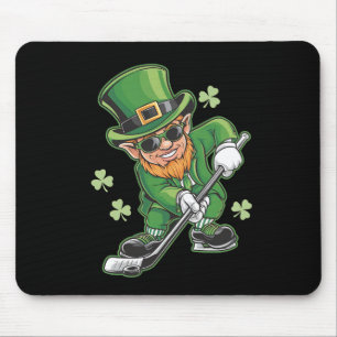 Tapis De Souris Lutin jouant au hockey St Patrick's Day Irlandais