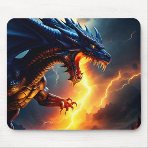 Tapis De Souris Lutte contre la foudre du dragon
